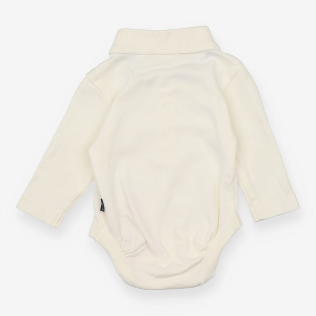 Cream Collared Long Sleeve Bodysuit