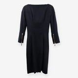 Mini Wool‑Mix Dress – Black with Gold Zip Details