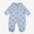 Blue bunny footed romper