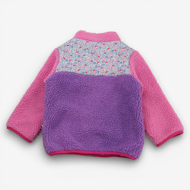 Fleece jacket reversible pink purple unicorn flora