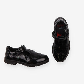 Shoes black patent T bar Kickers