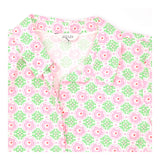 Pink Green Geometric Print Short Sleeve Shirt Dres