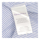 Tunic Top Maternity Striped Embroidered Tassel Blu