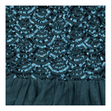 Dress green sequin top net sparkle skirt