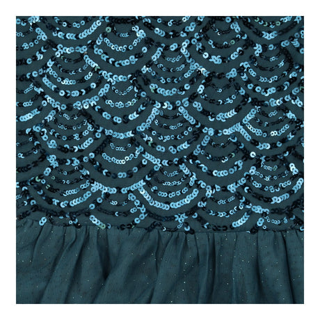 Dress green sequin top net sparkle skirt