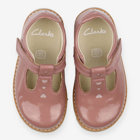 Shoes dusty pink patent velcro hearts