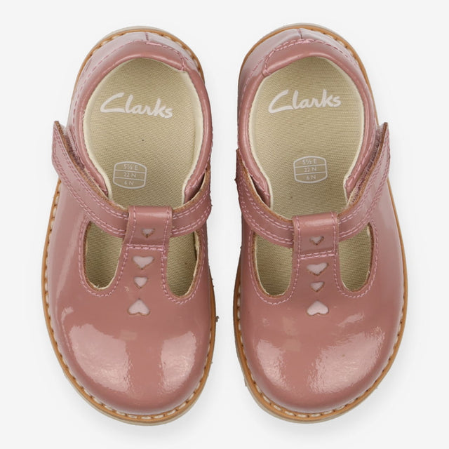 Shoes dusty pink patent velcro hearts