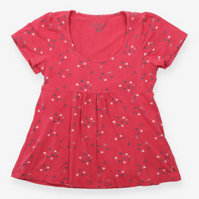Organic Cotton Bird Print Maternity Nursing Tunic