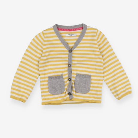 Cardigan Yellow stripe with Grey trim