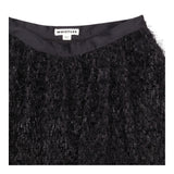 Skirt Black Metallic Thread Textured Midi Sparkle
