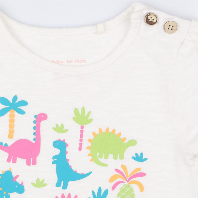 T-shirt white dinosaurs