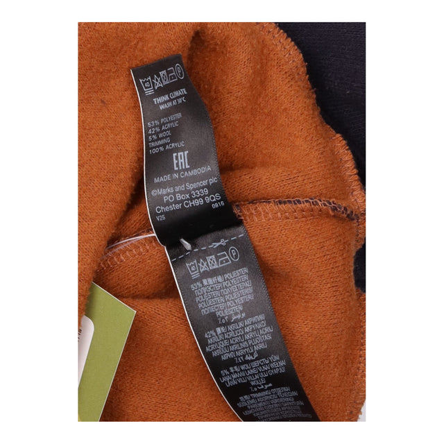 Dark Navy Blue Wool Blend Fleece Lined Zip Front B