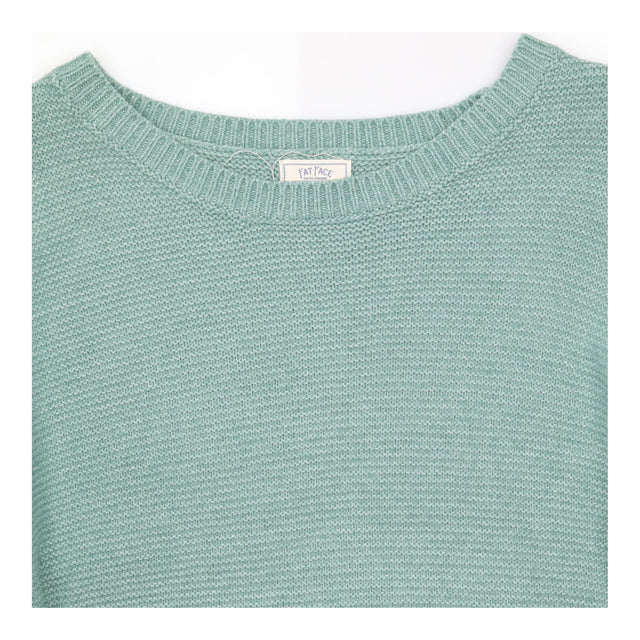 Mint Green Textured Knit Jumper With Side Buttons