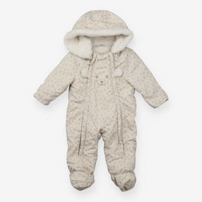 Pramsuit Cream Fleece Lined Teddy Applique