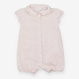 Romper white pink stripe collar SS