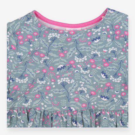 Dress Long Sleeved Green Forrest Flowers