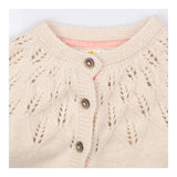 Cardigan cream knit with velour stripe