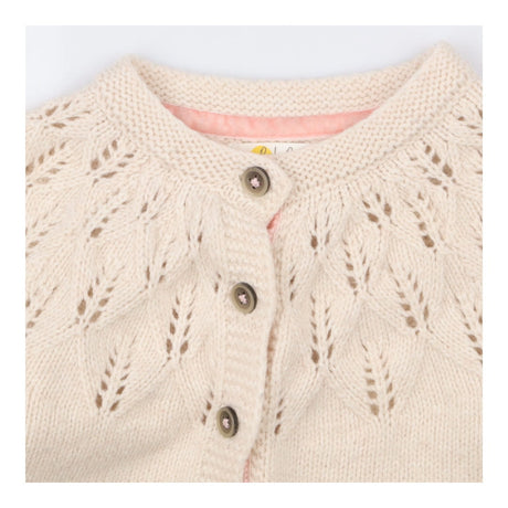 Cardigan cream knit with velour stripe