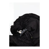Trousers Black Wide Leg Tie Waist Satin Finish