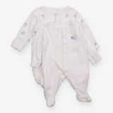 Sleepsuits white with blue sheep  2pcs