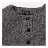 Grey Wool Blend Cropped Tweed Jacket