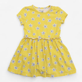 Yellow Starfish Dress with Built In Bodysuit