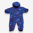 Blue pramsuit fleece lined dinosaurs