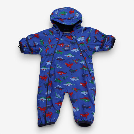 Blue pramsuit fleece lined dinosaurs