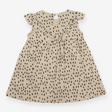 Dress sleeveless cream with black dots