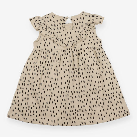 Dress sleeveless cream with black dots