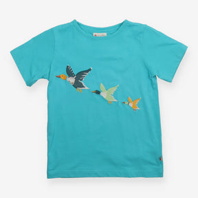 Tee SS blue flying geese