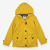 Jacket yellow canvas hood navy stripe lining