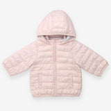 Baby pink puffer coat