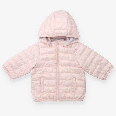 Baby pink puffer coat