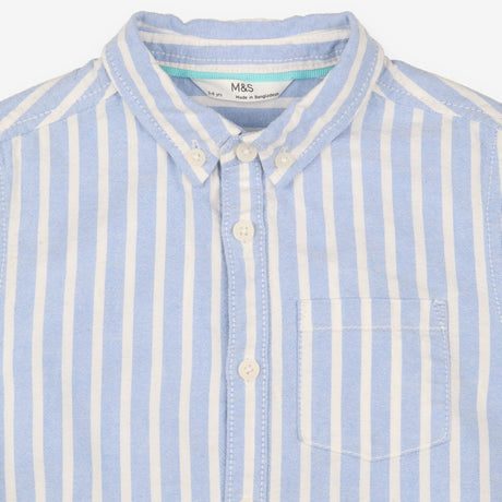 Shirt LS blue white stripe