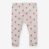 Leggings cream red flowers 
