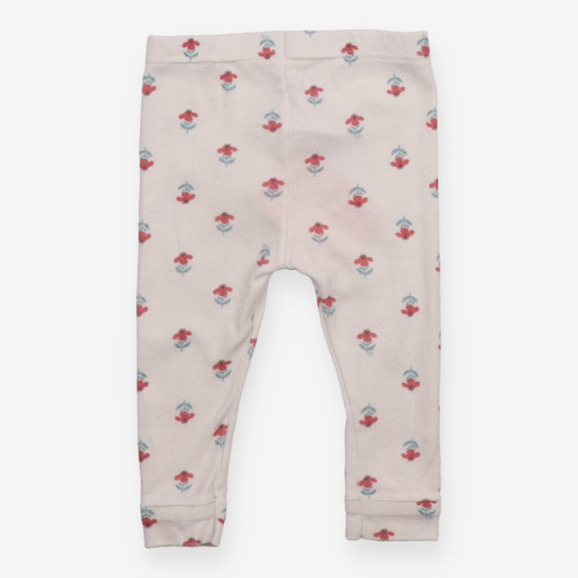 Leggings cream red flowers 