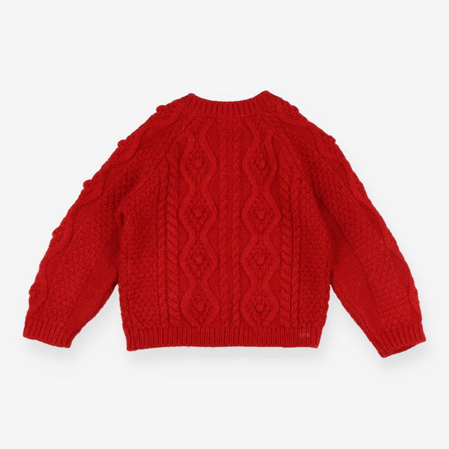 Cardigan red wood buttons