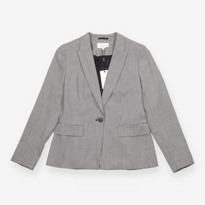 Reiss Black White Micro Check Single Breasted Blaz