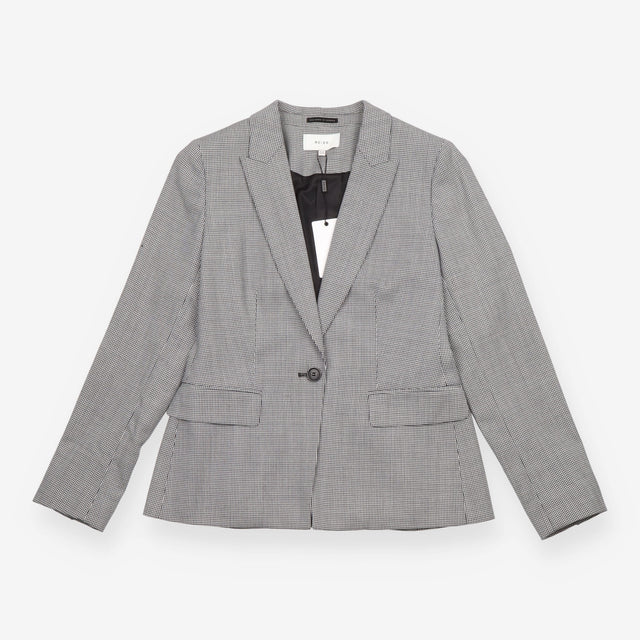 Reiss Black White Micro Check Single Breasted Blaz