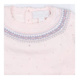 Romper Knit Pink Fairisle Neckline