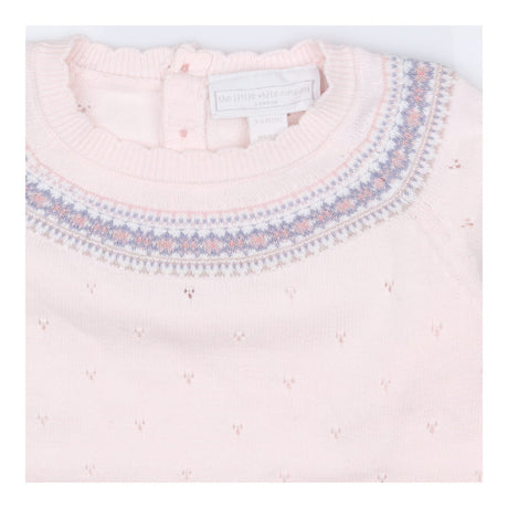 Romper Knit Pink Fairisle Neckline