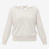 Silver Grey Metallic Knit Jumper With Ribbed Trims