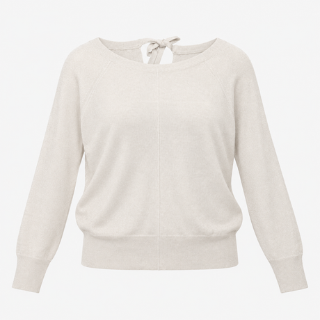 Silver Grey Metallic Knit Jumper With Ribbed Trims