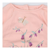 T-shirt long sleeve pink sparkle flowers butterfly