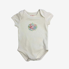 White Short sleeve Bodysuit with floral print