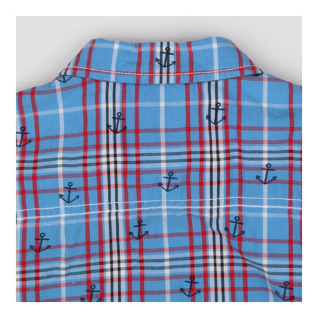 Shirt SS blue check anchors