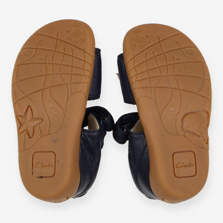 Navy sandals with flower straps