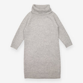 Jumper Dress Cowl Neck Knit Grey