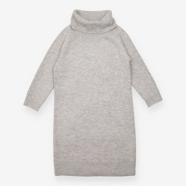 Jumper Dress Cowl Neck Knit Grey